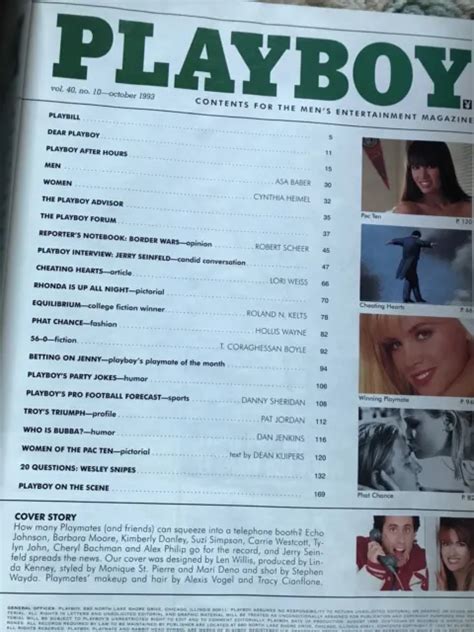 Playboy Magazine October 1993 vol.40, no.10